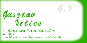 gusztav velics business card